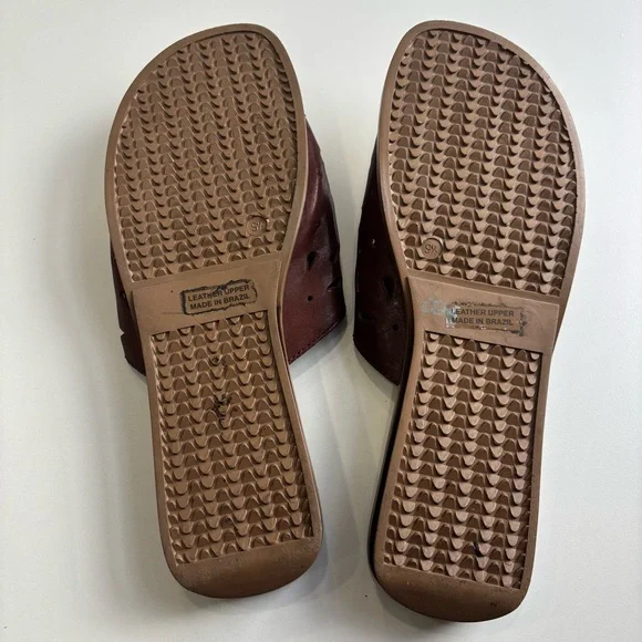 Elegant Brown genuine leather upper Slide Sandals - Picture 6 of 8